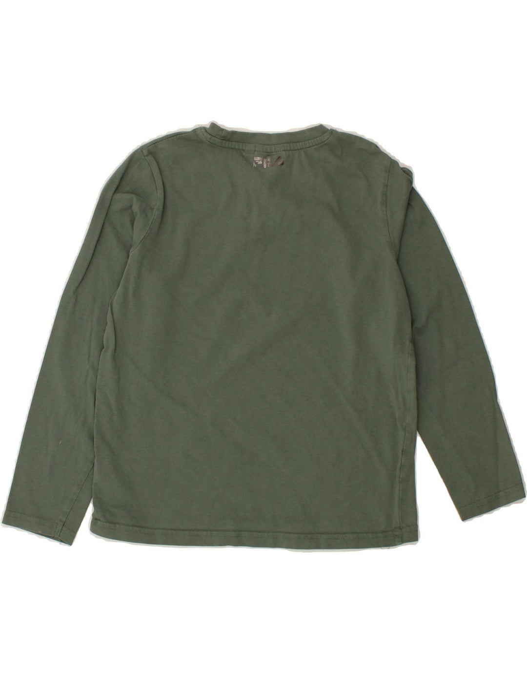 FILA Boys Graphic Top Long Sleeve 9-10 Years  Green Cotton Vintage Fila and Second-Hand Fila from Messina Hembry 