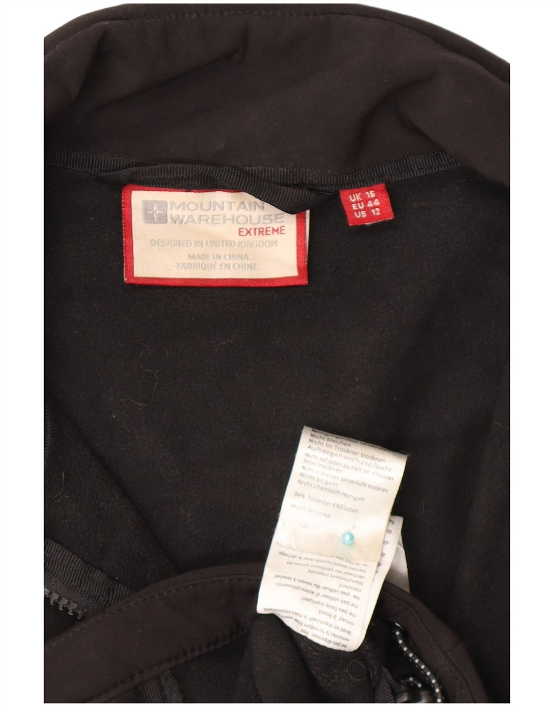 Mountain Warehouse Liner-Trainingsanzug-Oberjacke für Damen, UK 16, Größe L, Schwarz