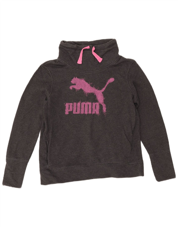 PUMA Womens Graphic Sweatshirt Jumper UK 14 Large Grey