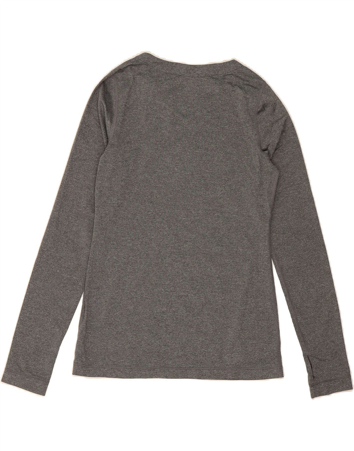 NIKE Girls Dri Fit Top Long Sleeve 9-10 Years Medium  Grey Polyester Vintage Nike and Second-Hand Nike from Messina Hembry 