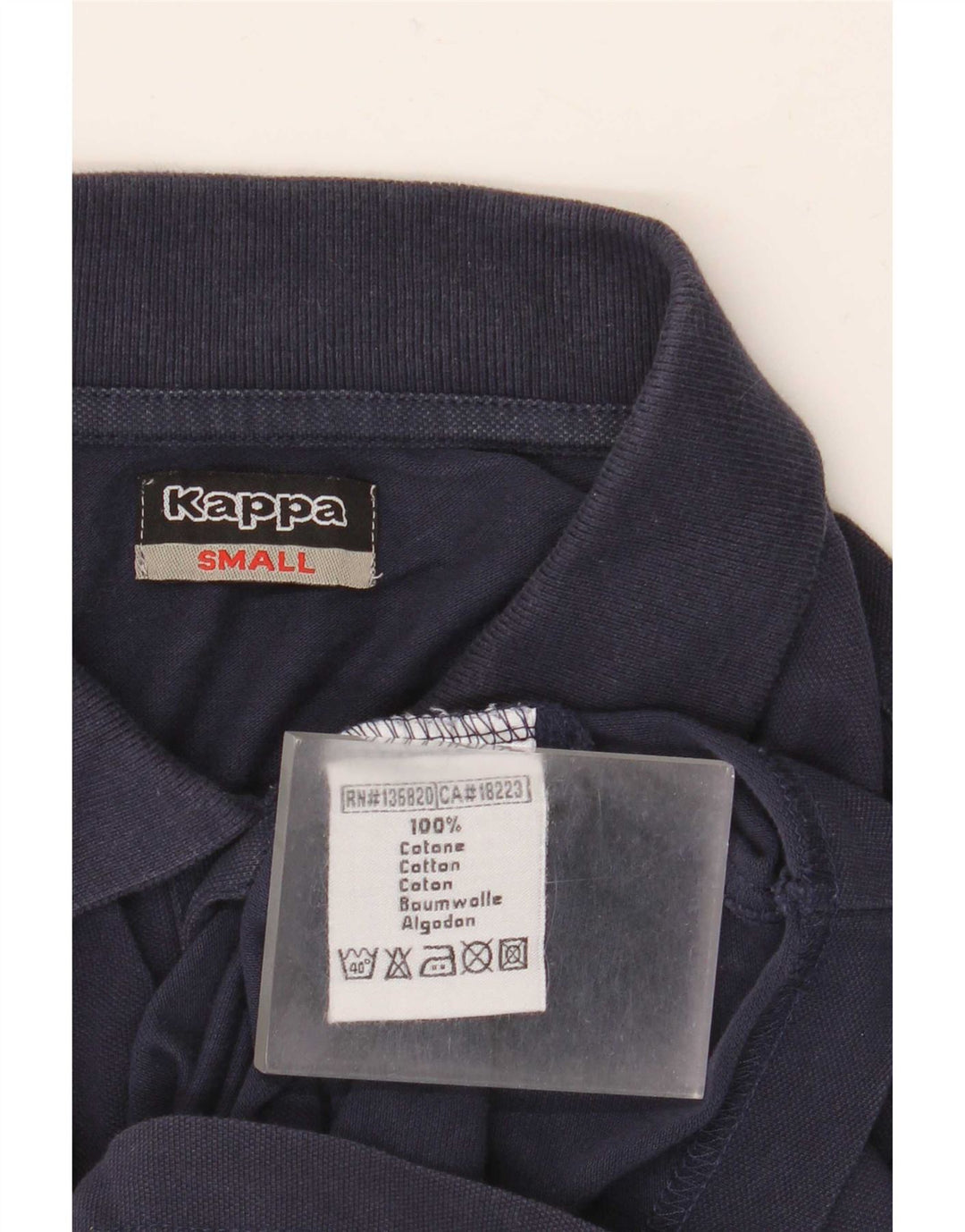Kappa Mens Polo Shirt Small Navy Blue Cotton