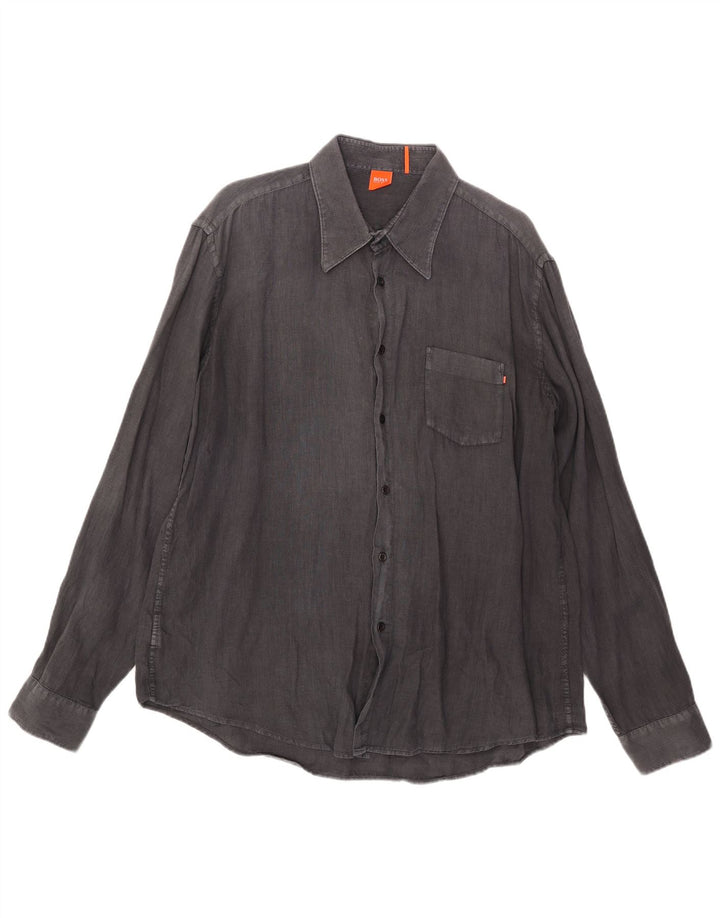 Camicia da uomo Hugo Boss XL Lino grigio