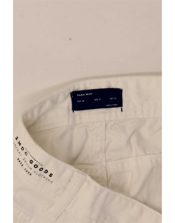 Jeans slim da uomo Zara EU 40 medio W31 L30 cotone bianco