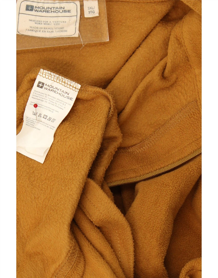 MOUNTAIN WAREHOUSE Mens Zip Neck Fleece Jumper 3XL Brown Polyester