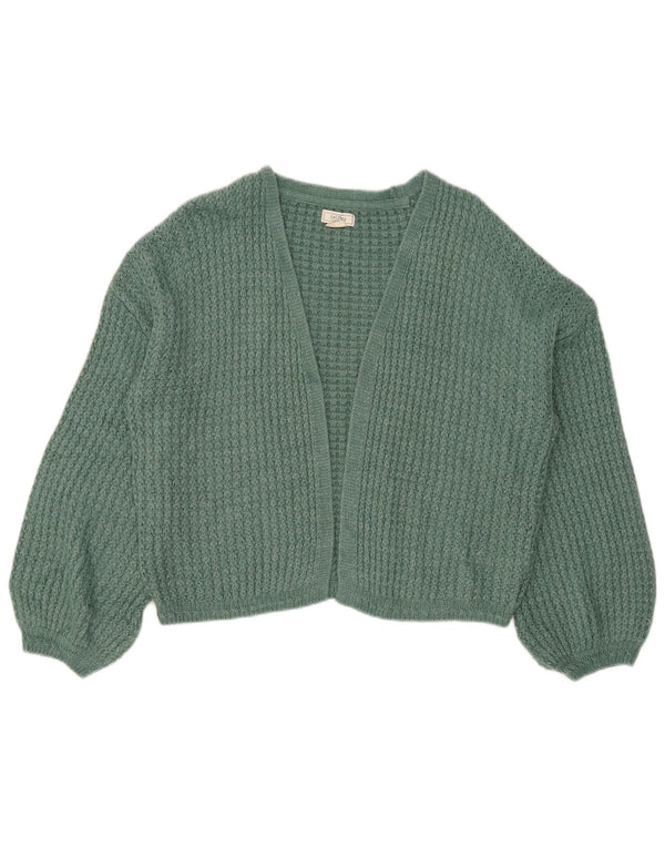 Fat Face Dame Oversized Crop Open Cardigan Sweater UK 12 Medium Green