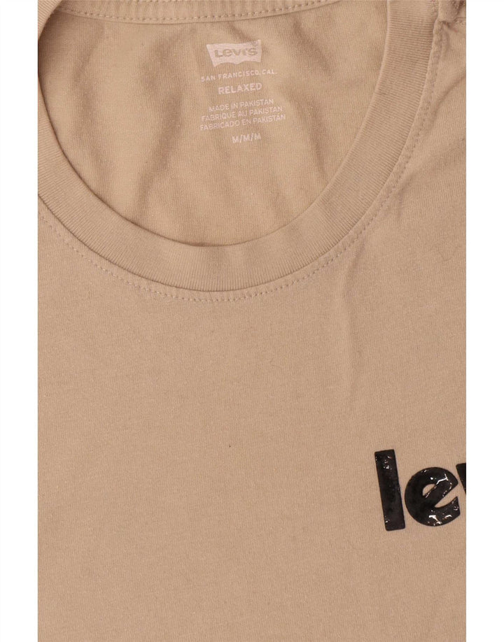 Levi's Mens Relaxed Graphic T-Shirt Top Medium Beige Cotton