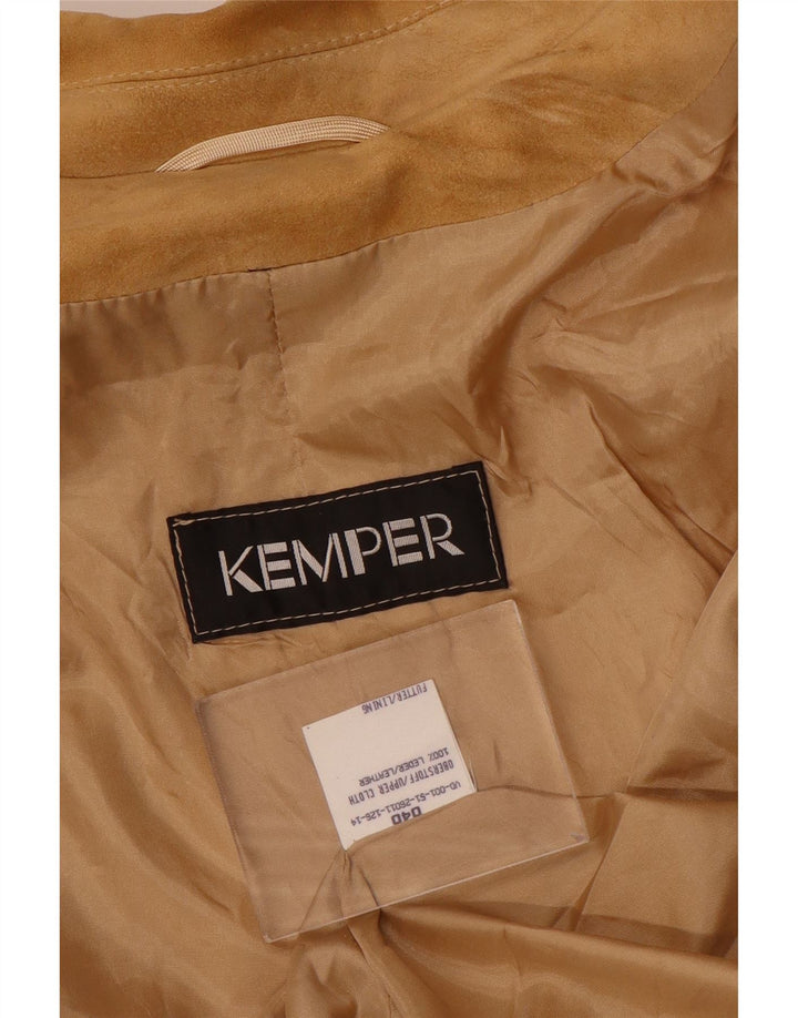 KEMPER Womens Oversized Suede Overcoat EU 40 Medium Brown Leather