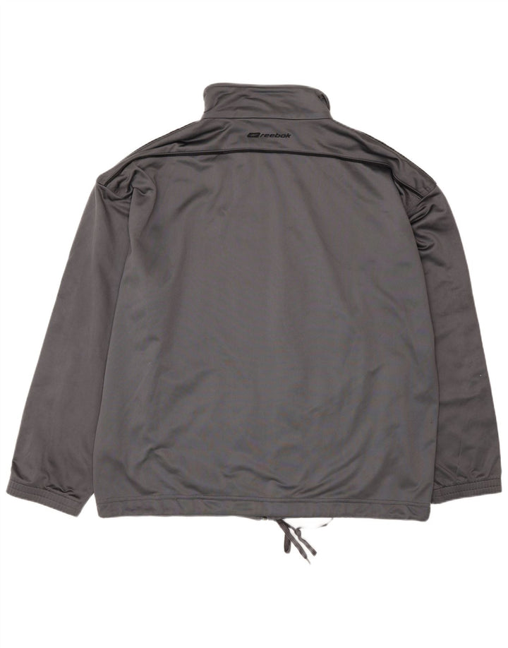 Reebok Herren-Trainingsanzugoberjacke aus mittelgrauem Polyester