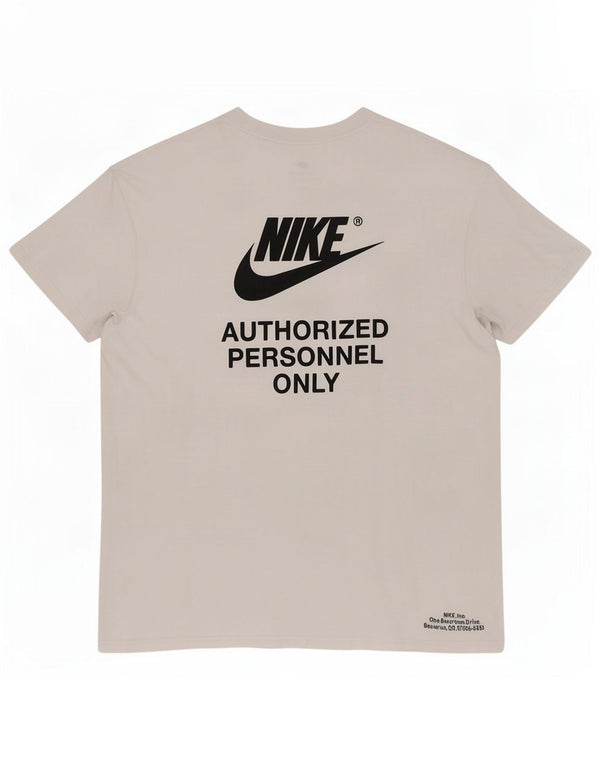 Nike Herre Loose Fit Grafisk T-Shirt Top XL Hvid Bomuld