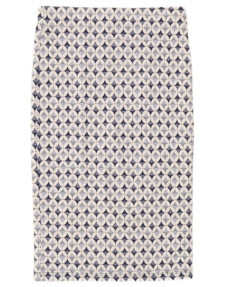 Zara Trafaluc lige nederdel til kvinder Medium W28 blå geometrisk polyester