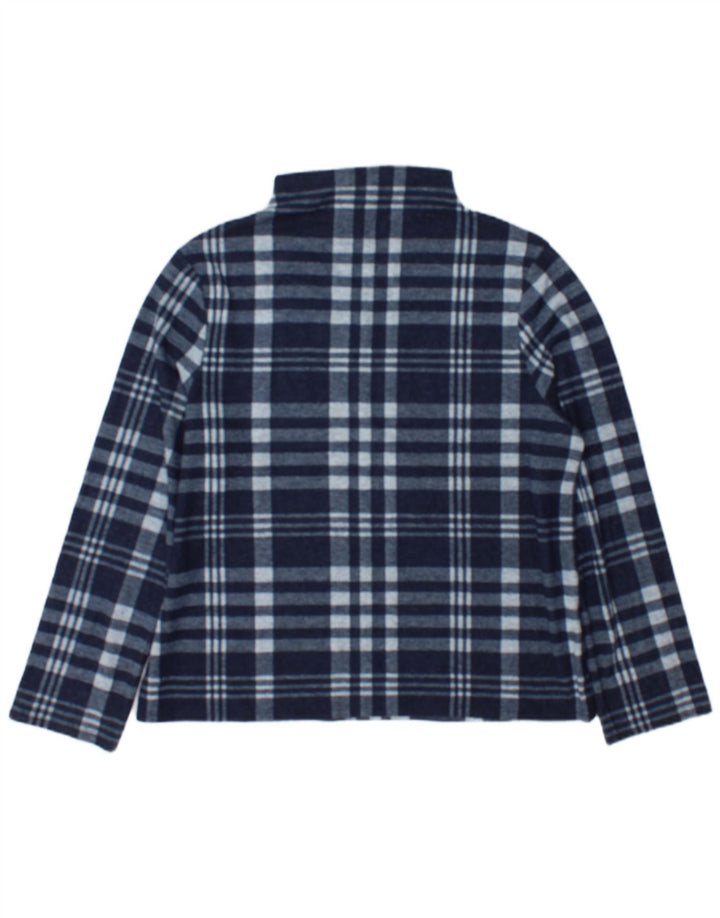 Marks & Spencer Damen Top Langarm UK 14 Large Marineblau kariert