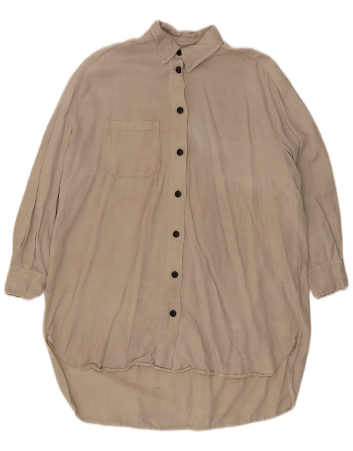 Zara Γυναικείο πουκάμισο Oversized Φόρεμα UK 14 Medium Beige