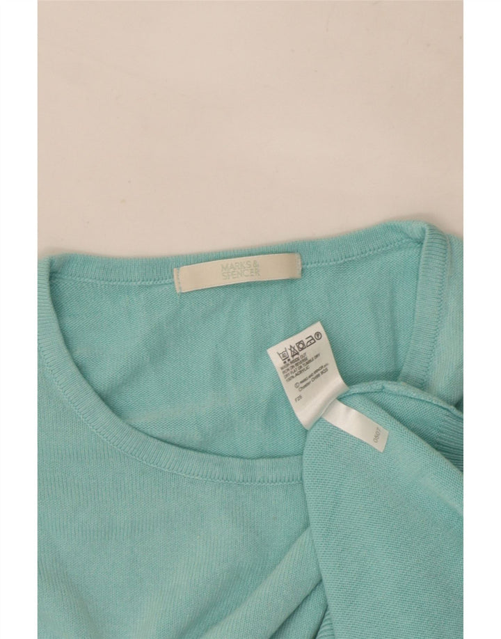 Marks & Spencer Womens Crew Neck Jumper Sweater UK 10 Small Turquoise