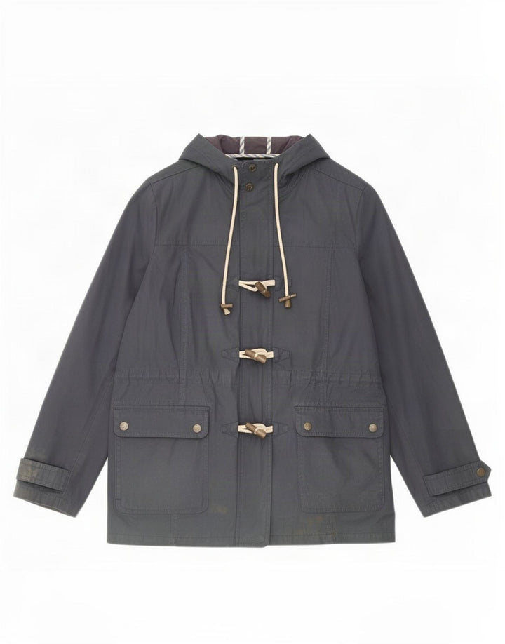Giacca da donna in cotone cerato con cappuccio Fat Face UK 12 Poliestere medio blu navy