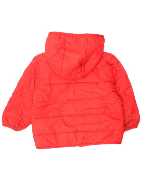 Giacca imbottita con cappuccio Adidas da bambino 9-12 mesi in poliestere rosso