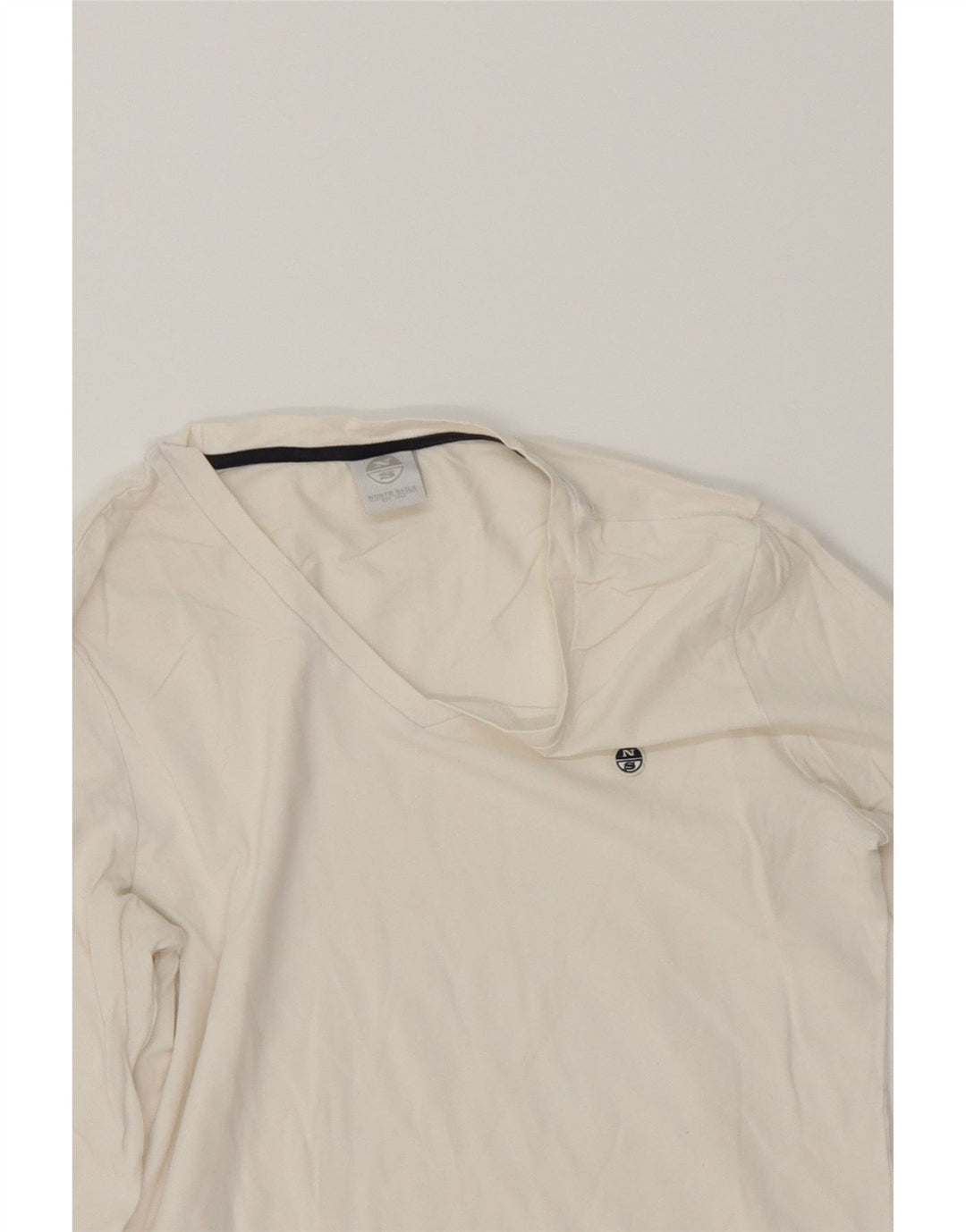 NORTH SAILS Womens Top Long Sleeve UK 14 Large White Cotton Vintage North Sails and Second-Hand North Sails from Messina Hembry 