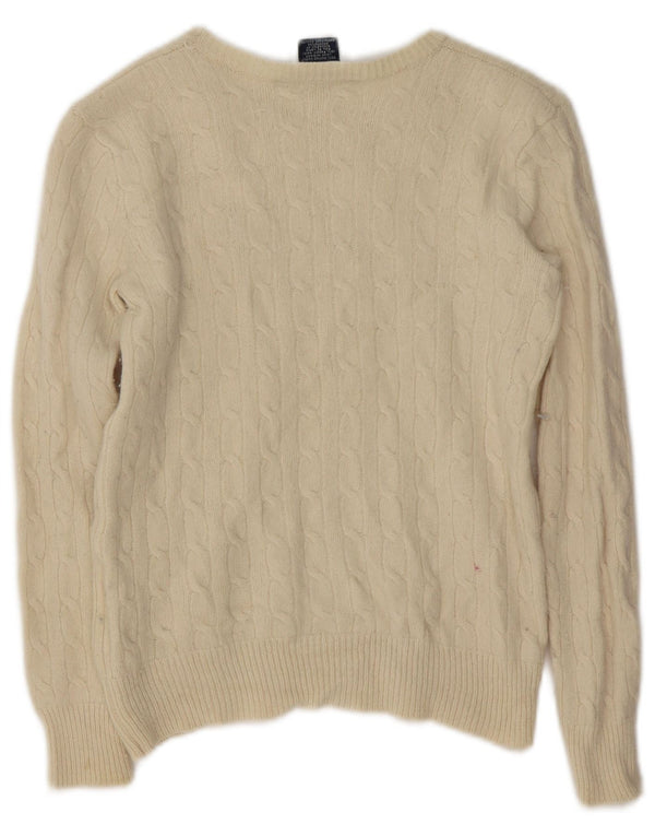 Ralph Lauren Mädchen-Pullover mit U-Boot-Ausschnitt, 9–10 Jahre, gebrochenes Weiß