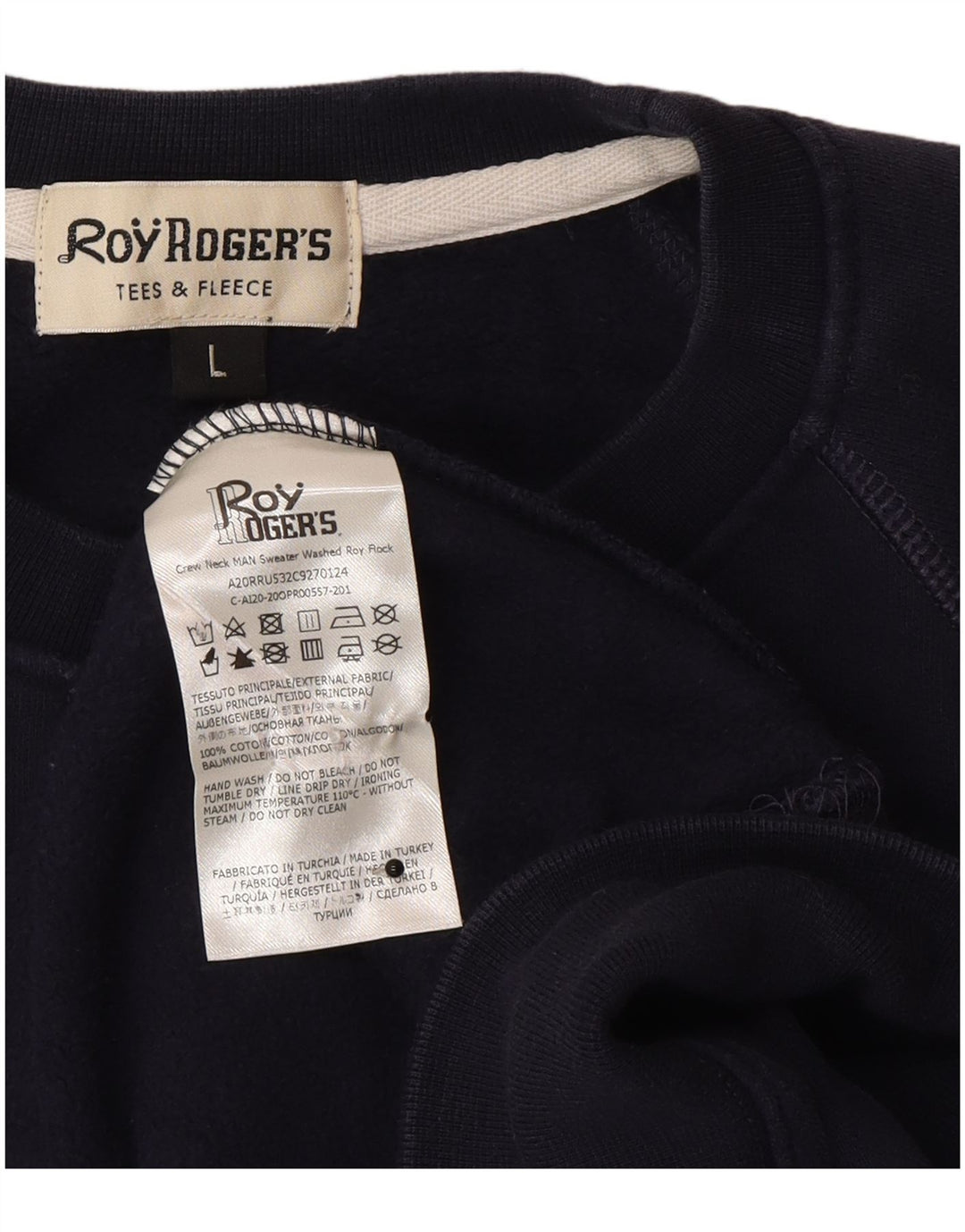 Roy Rogers Mens Graphic Sweatshirt Jumper Large Navy Blue Cotton