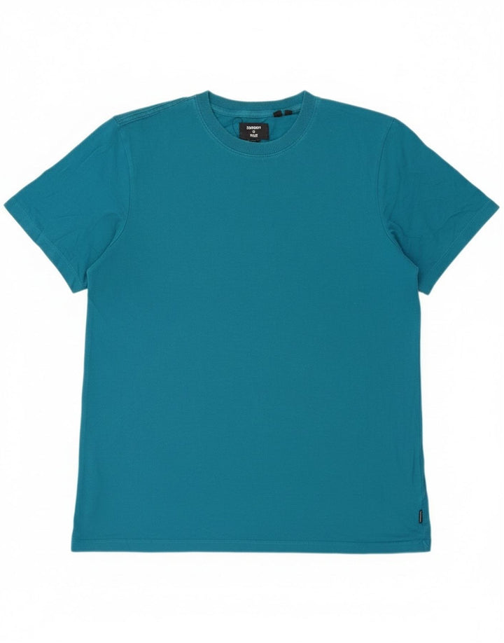 T-shirt da donna Superdry Top Large in cotone blu