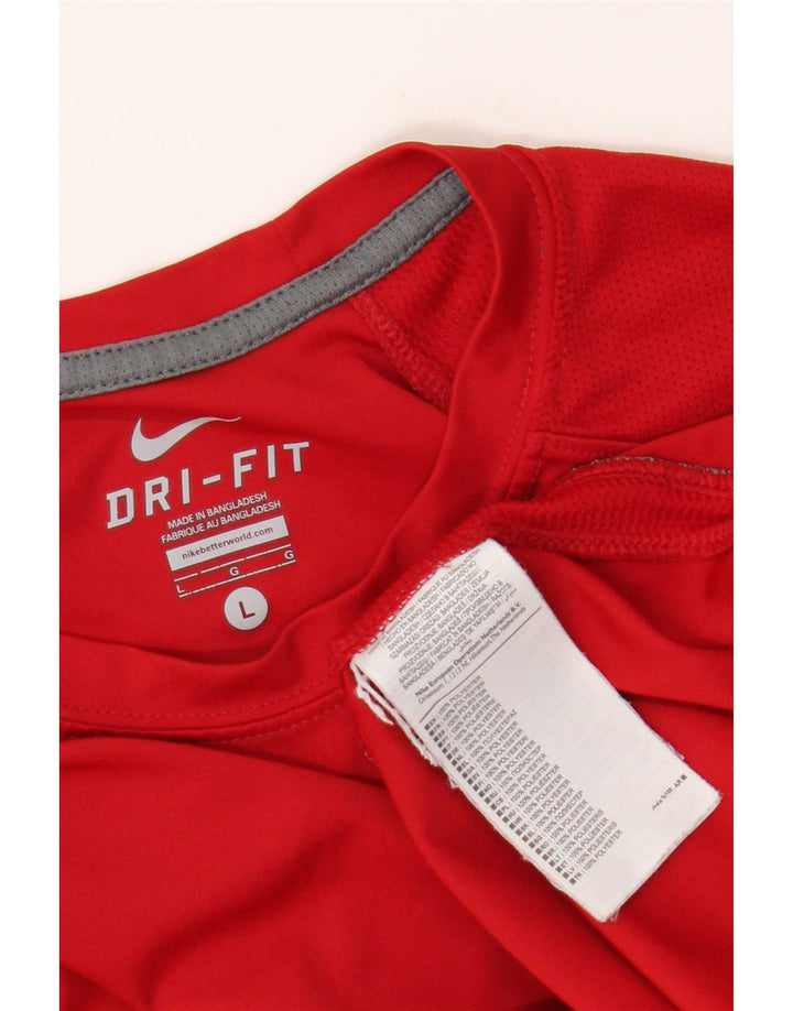 Nike Hommes Dri Fit T-Shirt Haut Large Rouge Polyester