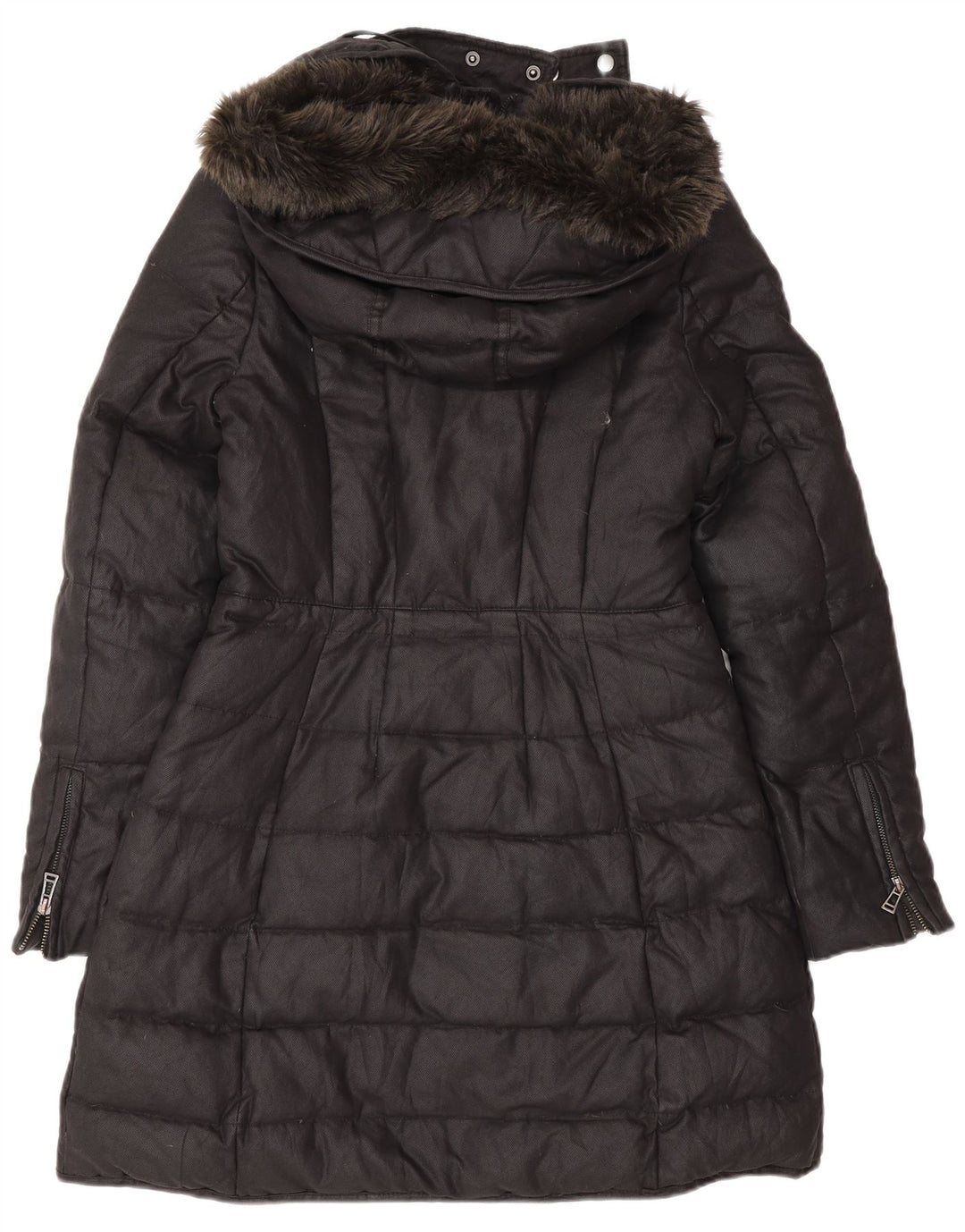 Zara Damen Kapuzenmantel, gepolstert, UK 12, Mittelschwarz, Polyester, Winter
