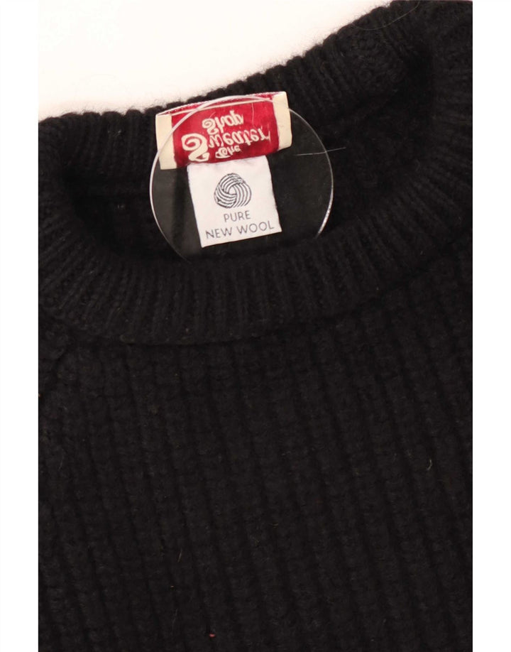 The Sweater Shop Mens Boat Neck Jumper Medium Black New Wool