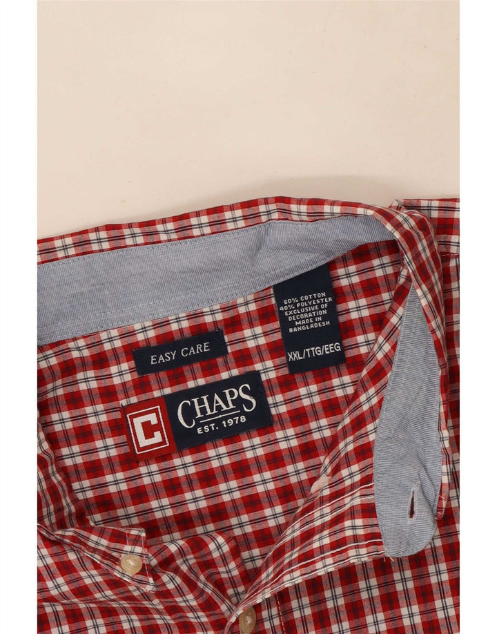 Chaps Chemise à manches courtes pour homme facile d'entretien 2XL Rouge à carreaux en coton