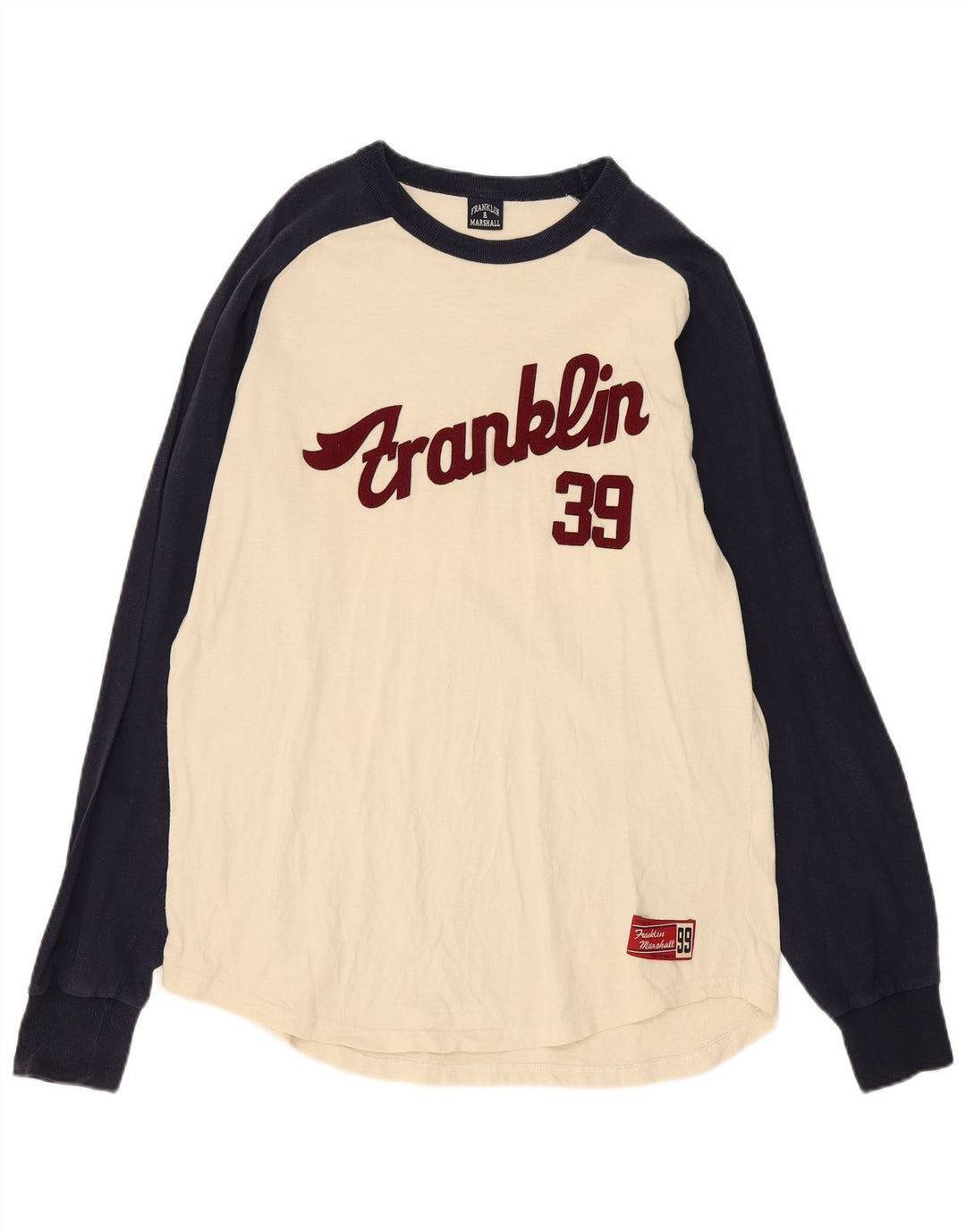 Franklin & Marshall Haut Graphique à Manches Longues Homme Blanc Cassé