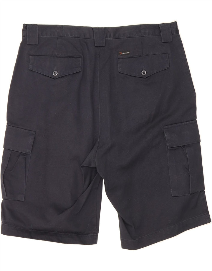 WILKER Mens Khakis Cargo Shorts  W38 XL  Navy Blue Vintage Wilker and Second-Hand Wilker from Messina Hembry 