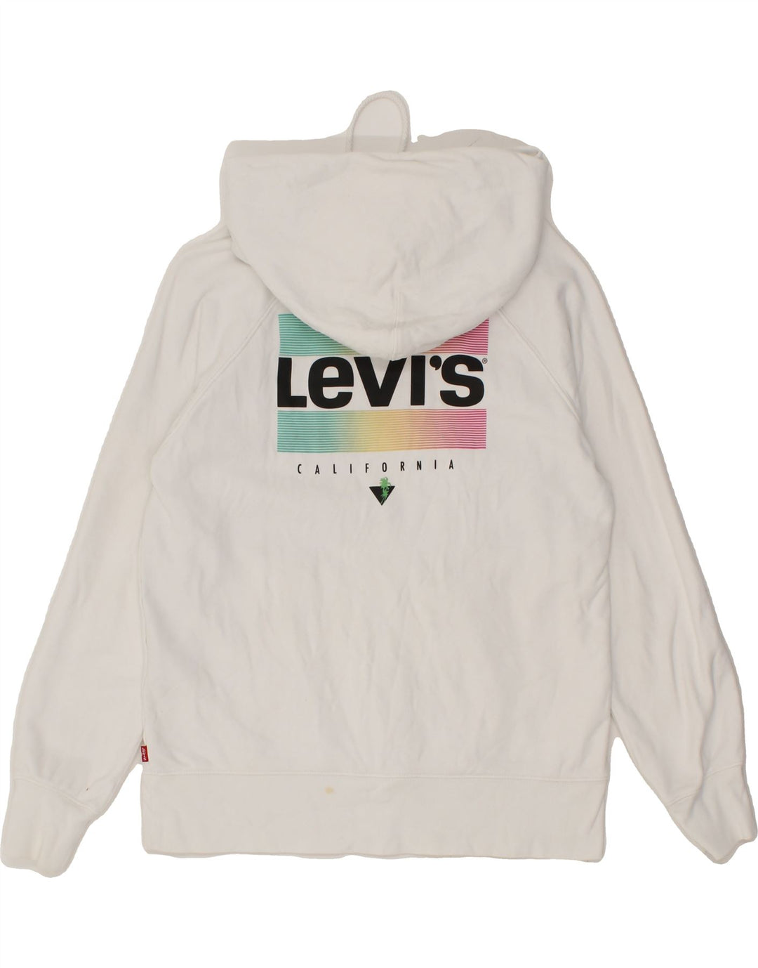 LEVI'S Mens Graphic Hoodie Jumper XS White Cotton Vintage Levi's and Second-Hand Levi's from Messina Hembry 