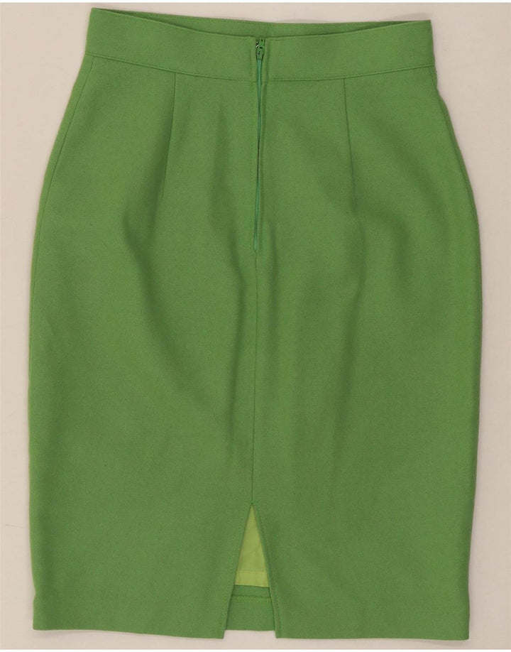 BENETTON Womens Pencil Skirt IT 40 Small W26 Green Wool Vintage Benetton and Second-Hand Benetton from Messina Hembry 