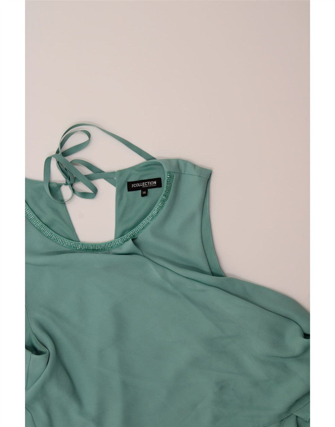 DEBENHAMS Womens Peplum Dress UK 16 Large  Turquoise Polyester Vintage Debenhams and Second-Hand Debenhams from Messina Hembry 