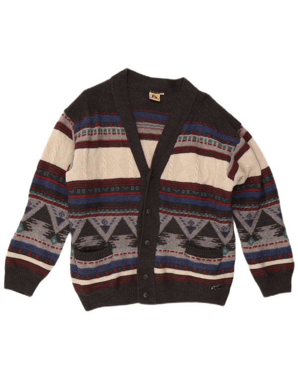 Dolomiten Mens Cardigan Sweater IT 50 Medium Multicoloured Geometric Wool