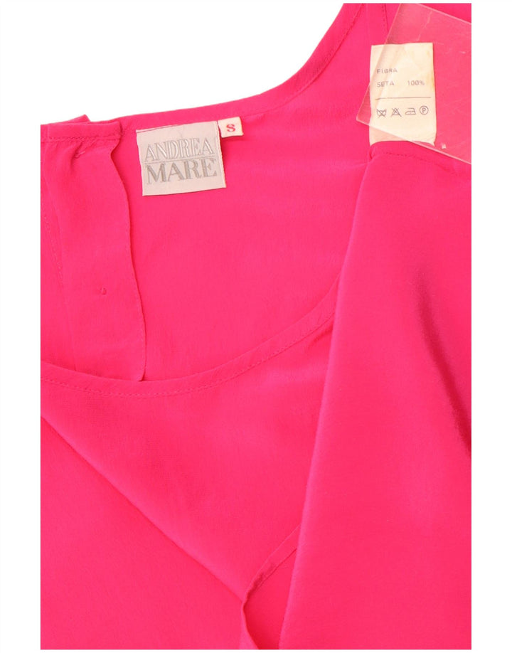 ANDREA MARE Womens Sleeveless Blouse Top UK 10 Small Pink Silk