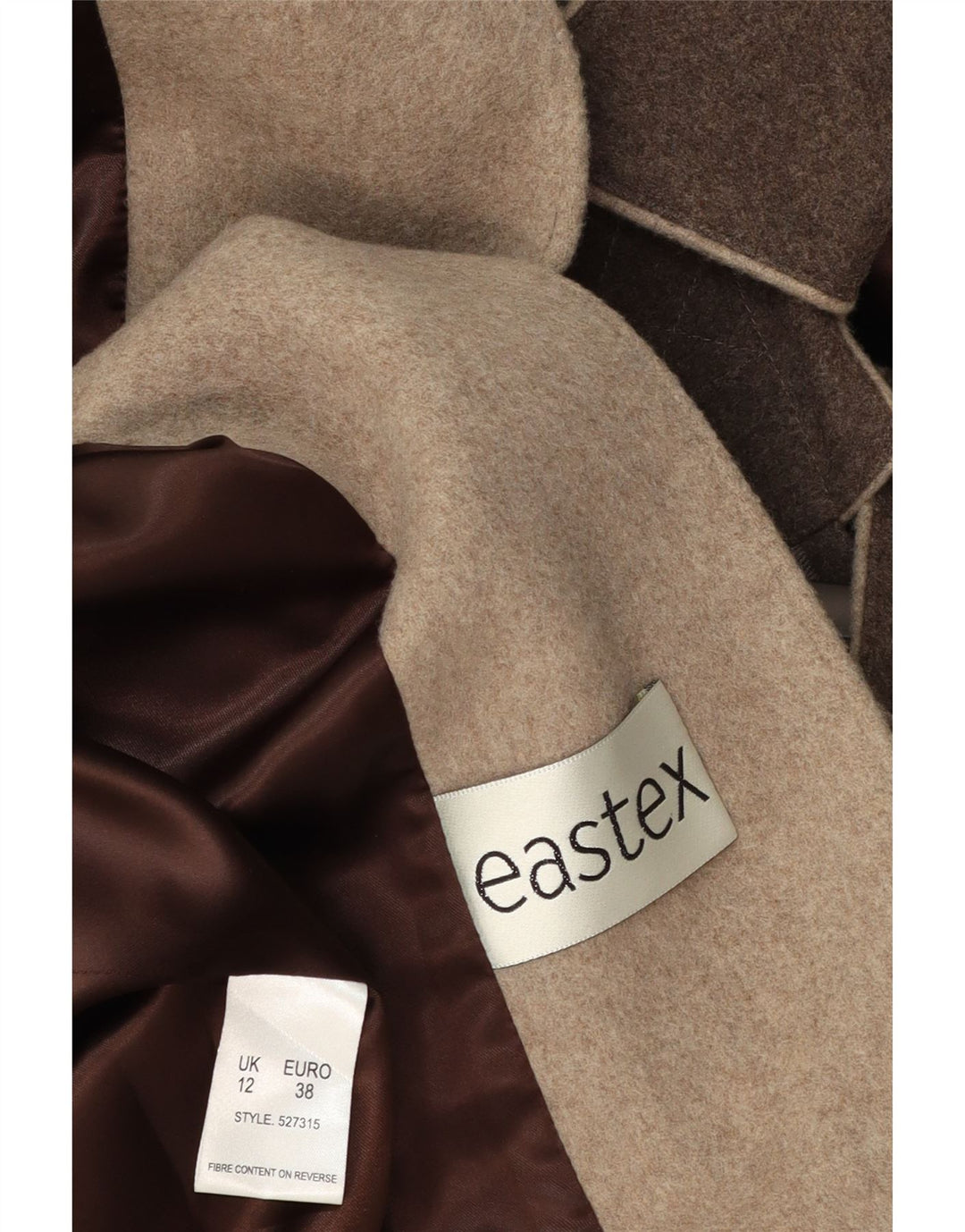 Cappotto da donna Eastex UK 12 in lana marrone medio