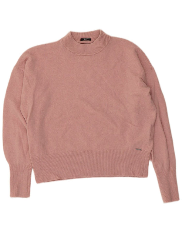 Maglione da donna Superdry Crop Oversize con collo alto e collo alto UK 8 Small Rosa
