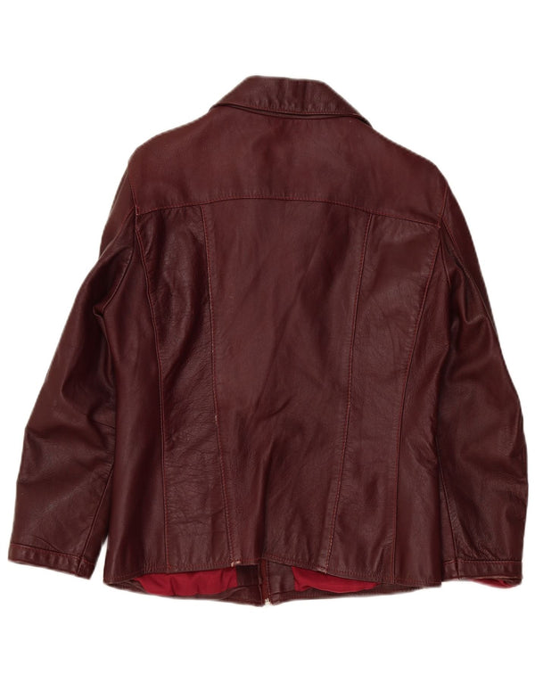 Vintage Womens Leather Jacket UK 14 Medium Burgundy