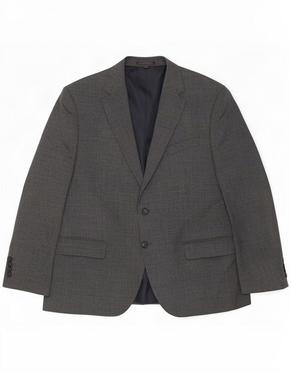 Marks & Spencer Veste blazer à 2 boutons pour homme Taille 44 2XL Gris Laine vierge