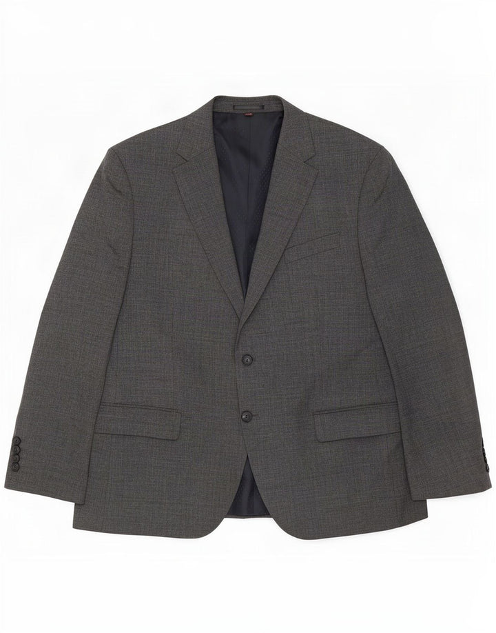 Marks & Spencer Mens 2 Button Blazer Jacket Size 44 2XL Grey New Wool