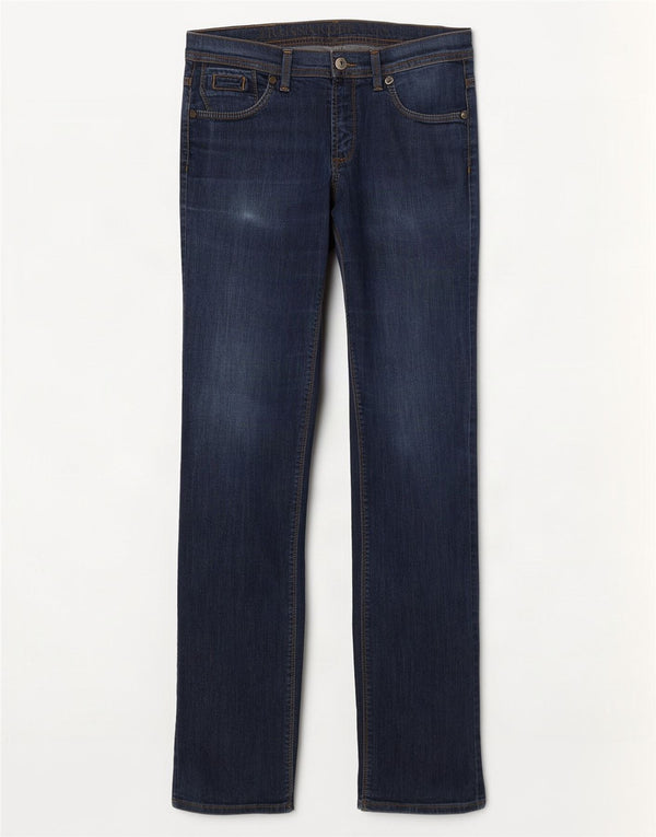 Trussardi blugi drepti pentru femei W30 L32 bumbac bleumarin