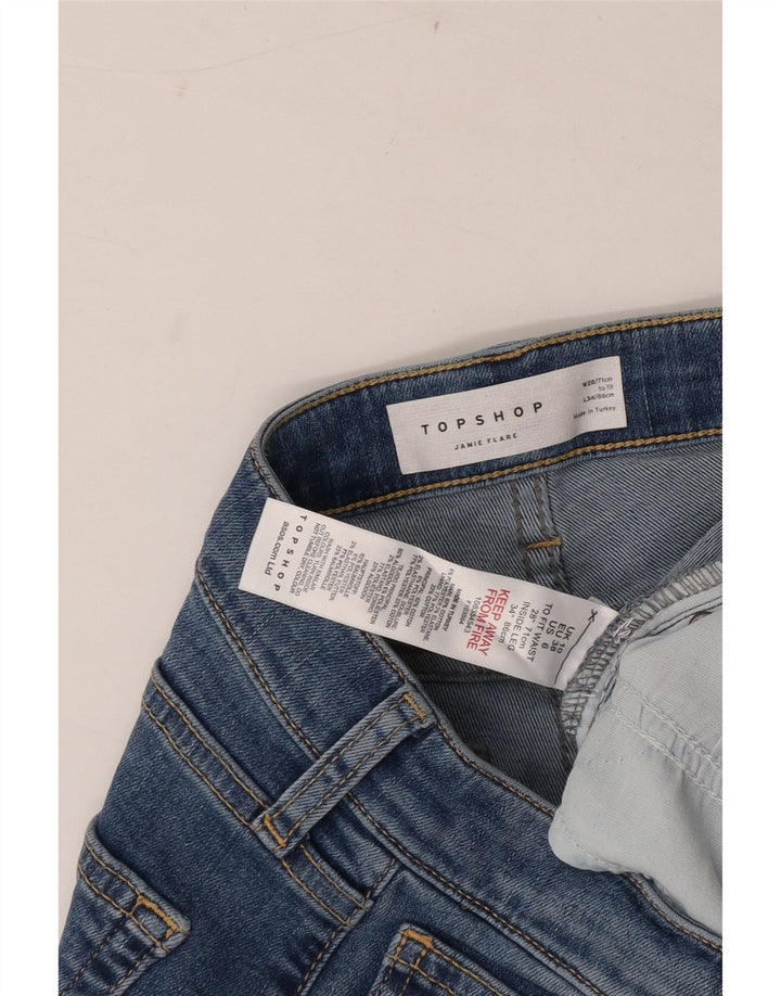 Topshop Womens Jamie Flared Jeans W28 L34 Blue Cotton