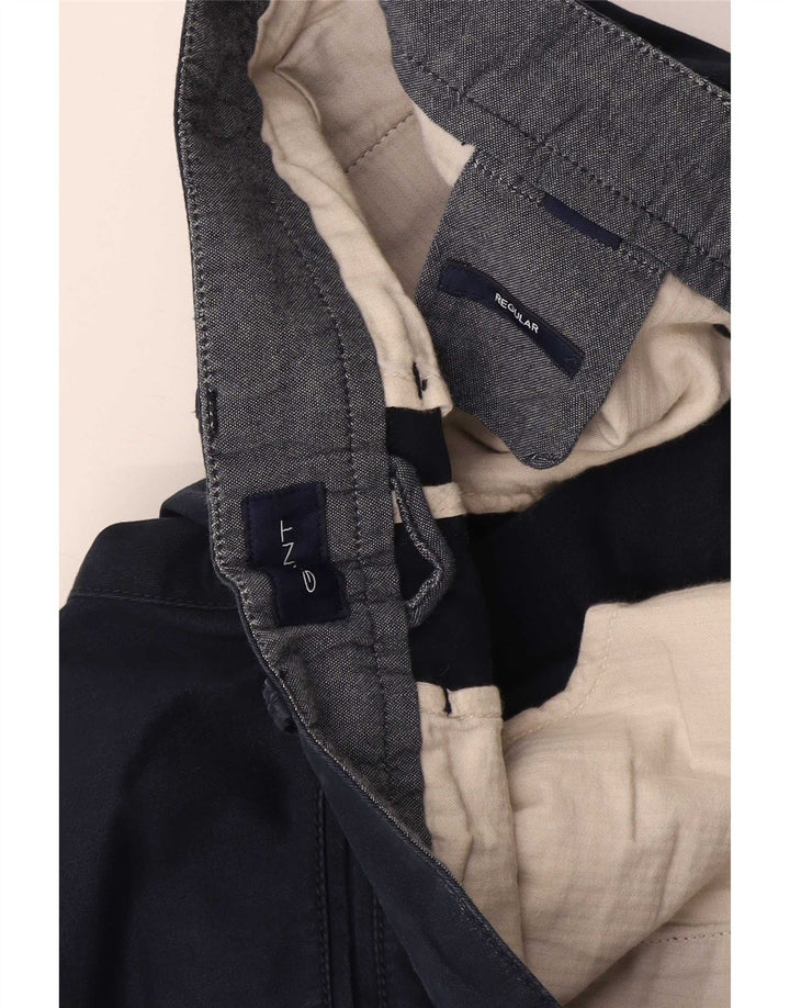 Gant Mens Straight Regular Chino Trousers W36 L31 Navy Blue