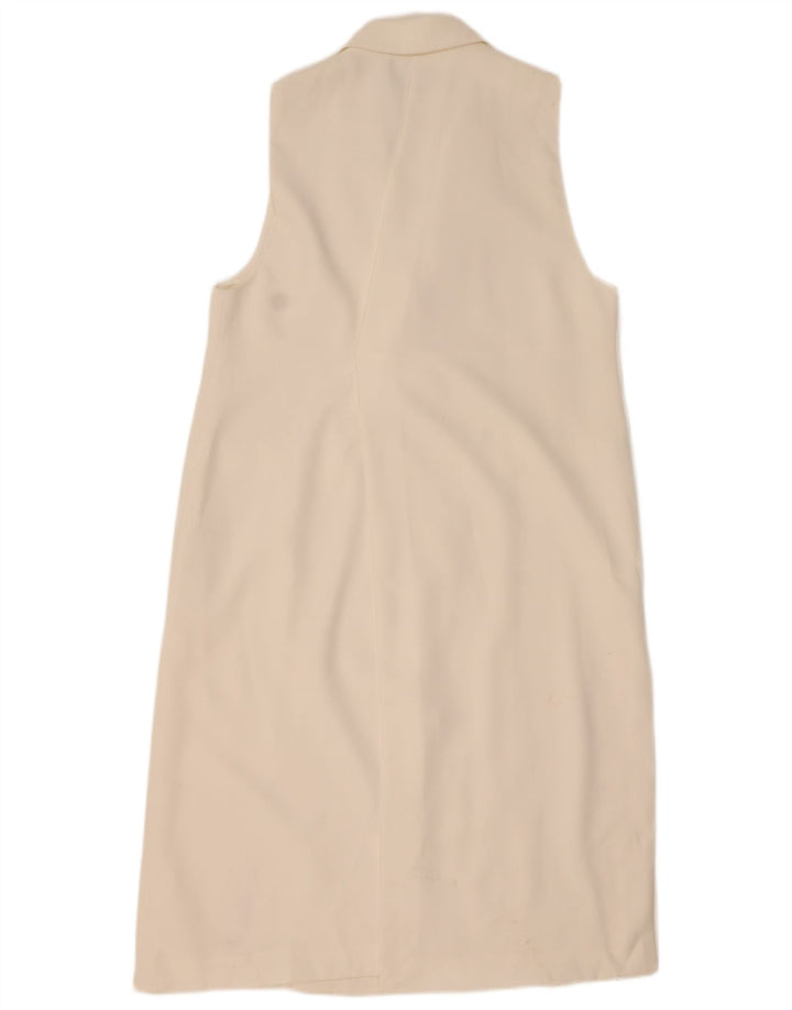 ZARA Womens Sleeveless Overcoat UK 20 2XL White Polyester
