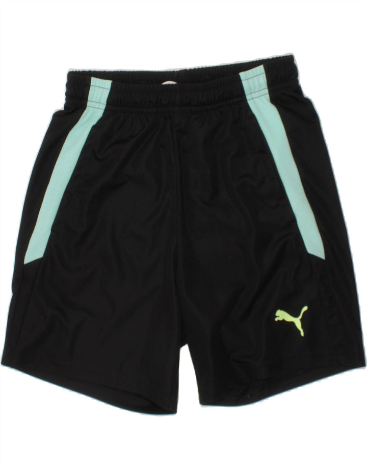 PUMA Boys Sport Shorts 11-12 Years  Black Colourblock Polyester Vintage Puma and Second-Hand Puma from Messina Hembry 