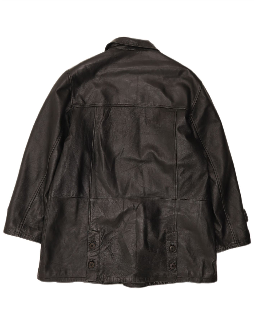 Vintage Damen Ledermantel IT 46 Large Schwarz