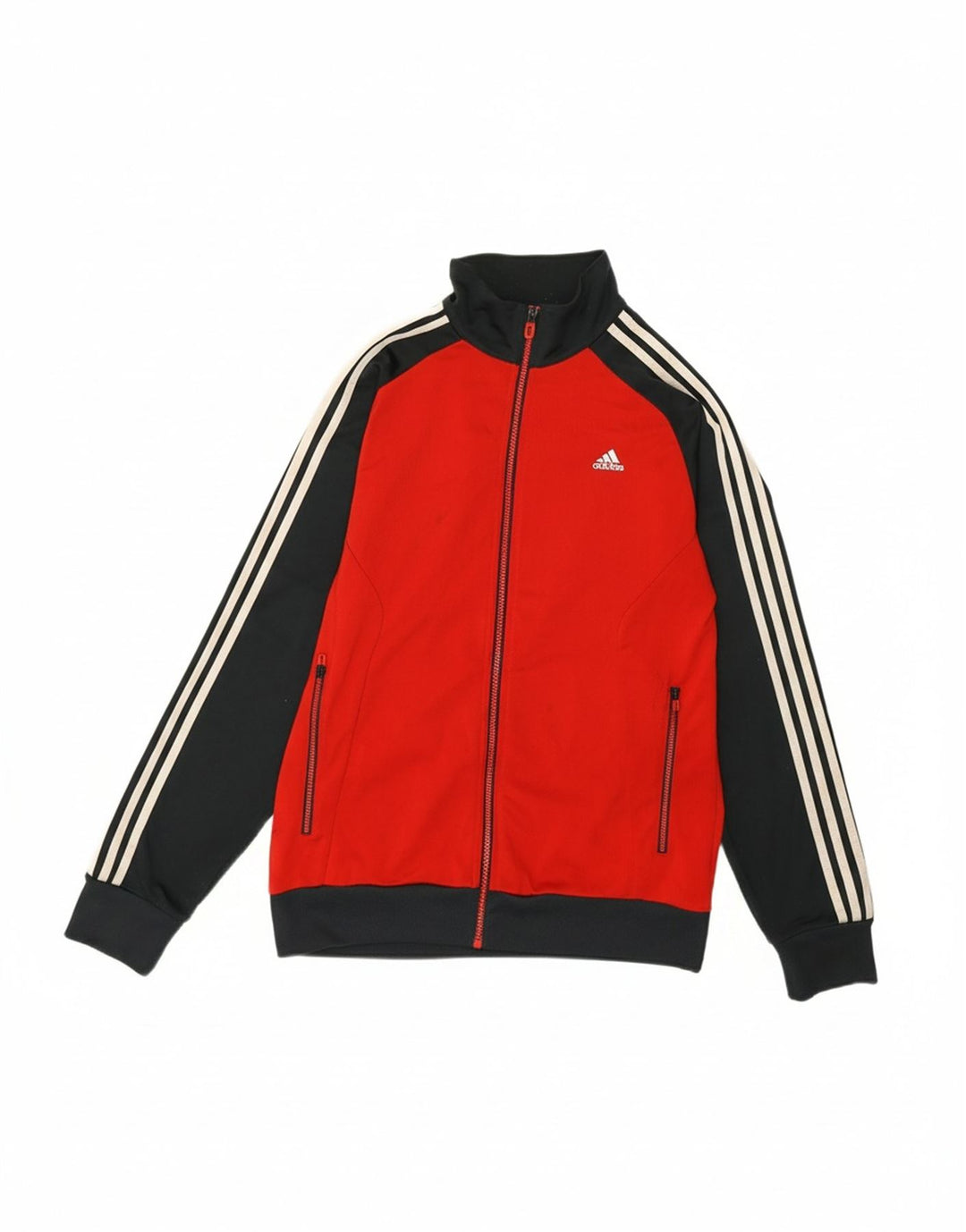ADIDAS Mens Tracksuit Top Jacket UK 40/42 Medium Red Colourblock Polyester