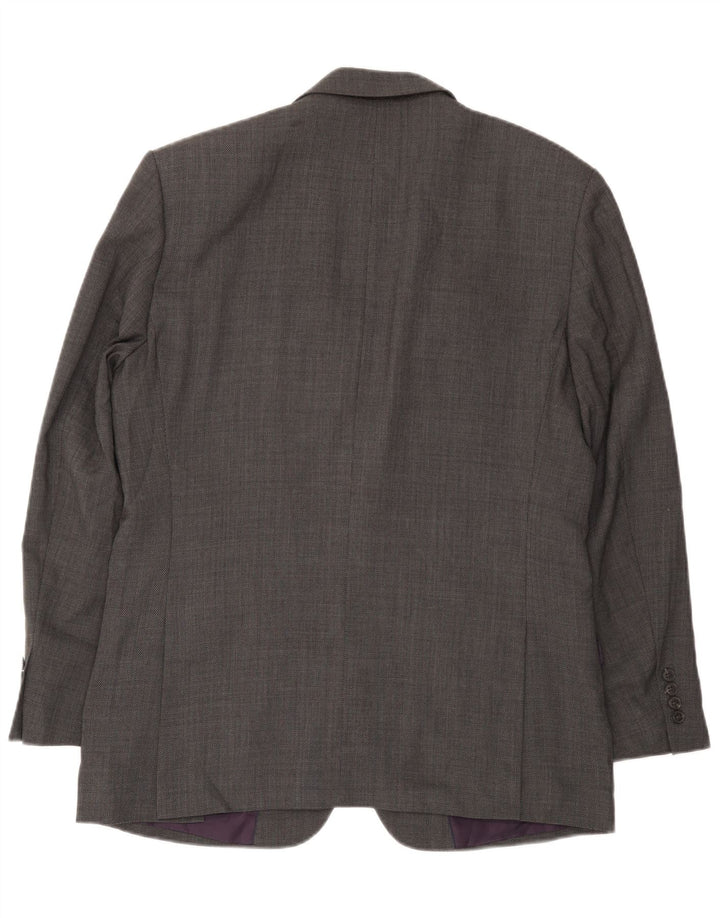 Giacca blazer da uomo Marks & Spencer vestibilità regolare a 2 bottoni UK 42 grande grigia