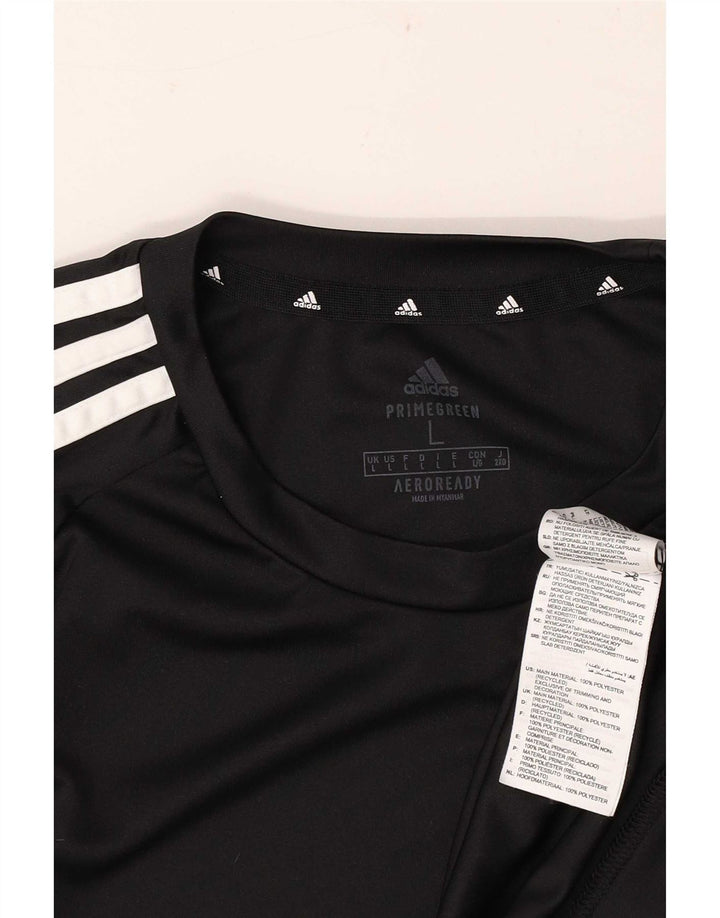Maglietta Adidas Aeroready da uomo, grande, in poliestere nero