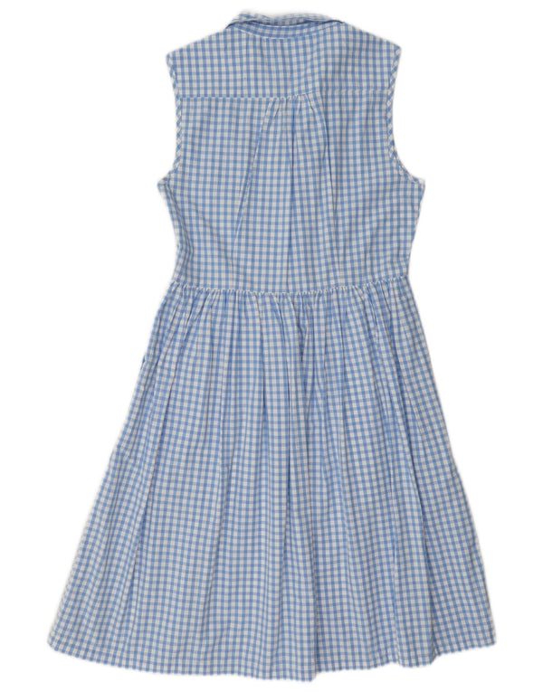 French Connection Dame Ærmeløs A-Line Kjole UK 10 Small Blue Gingham