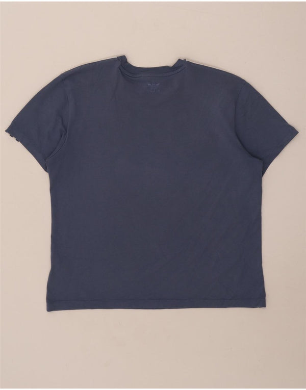 Adidas Womens T-Shirt Top UK 12 Medium Blue Cotton